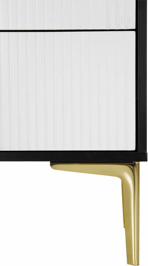 Komodë New York, 3 sirtarë, e bardhë/zezë, 80x40x80