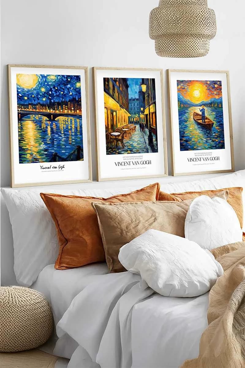 Set pikturash dekorative me kornizë, MDF, shumëngjyrëshe, Wallity, Huhu527, 20x30cm, 3 copë