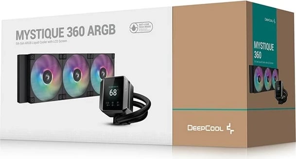 Ftohës uji DeepCool MYSTIQUE 360 ARGB, 12 cm, i zi
