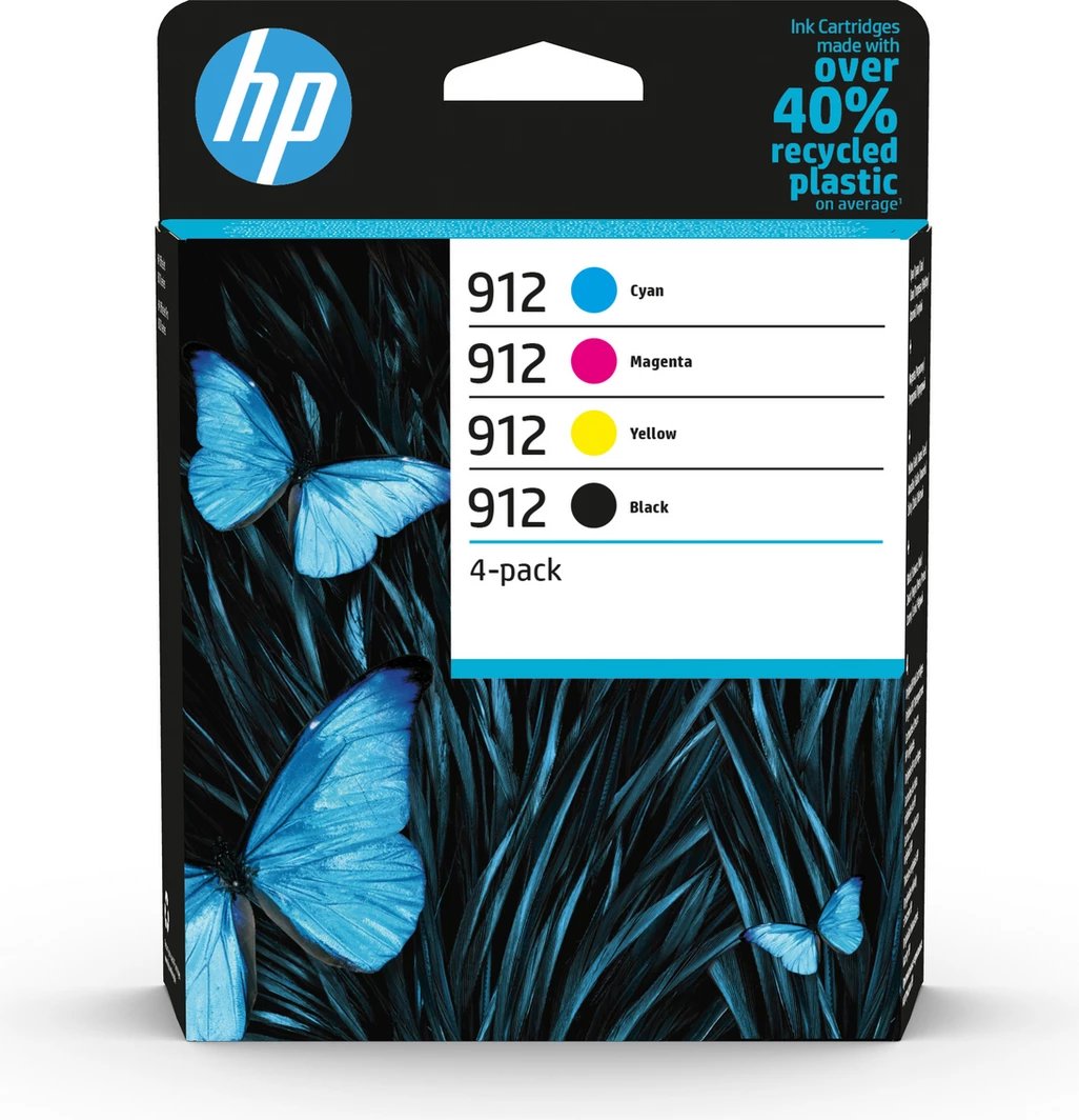 Kartutxhe boje, HP, 912 / 6ZC74AE, 17.08 ml, rendiment 300 faqe, e zezë/cian/magenta/e verdhë, multipack 4-pack
