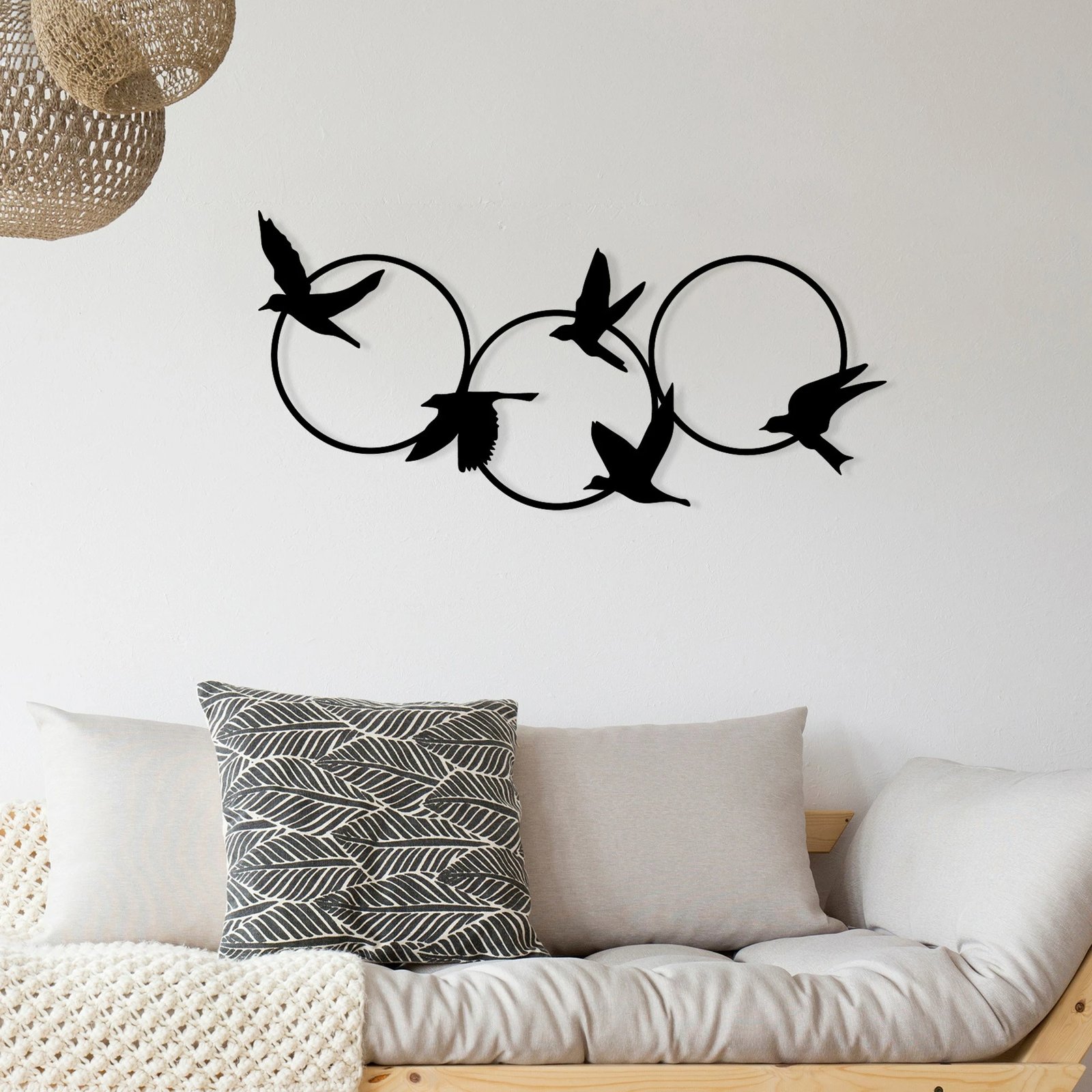 Aksesor dekorativ metalik për mur Wallity, Tranquila, ngjyrë e zezë