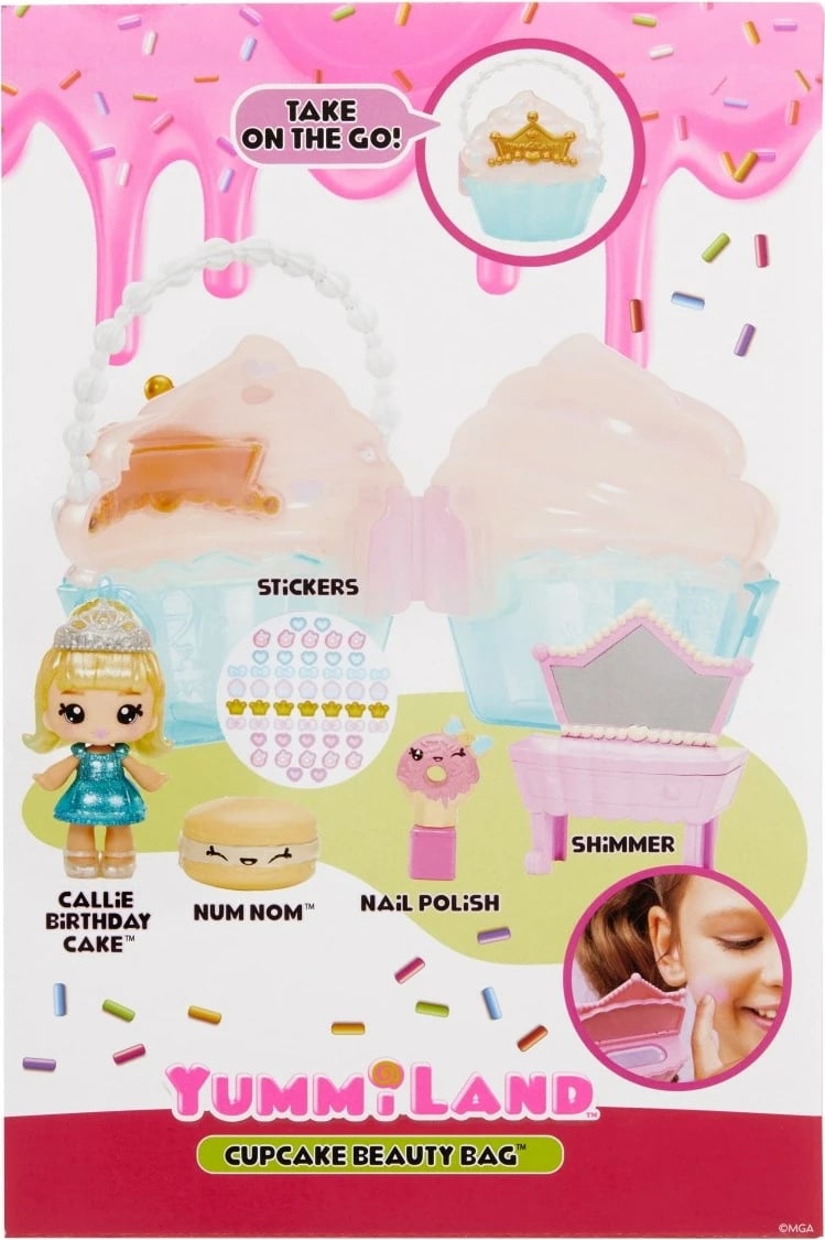 Set lodrash me kukull, MGA Yummiland 546733-EUC, Beauty Bag Cupcake me lip gloss, 4+ vjeç, set aksesorësh