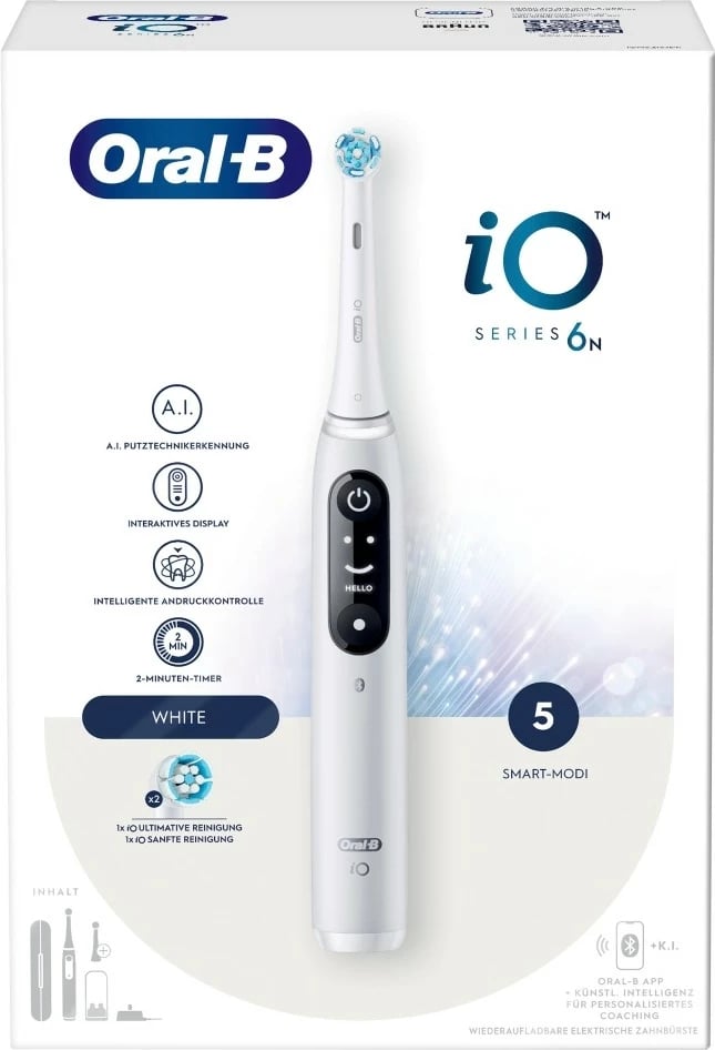 Furçë dhëmbësh elektrike Oral-B iO Series 6, 5 mënyra larjeje, e bardhë