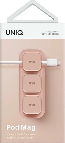 Organizues kabllosh magnetik UNIQ Pod Mag me bazë, 3 copë, rozë