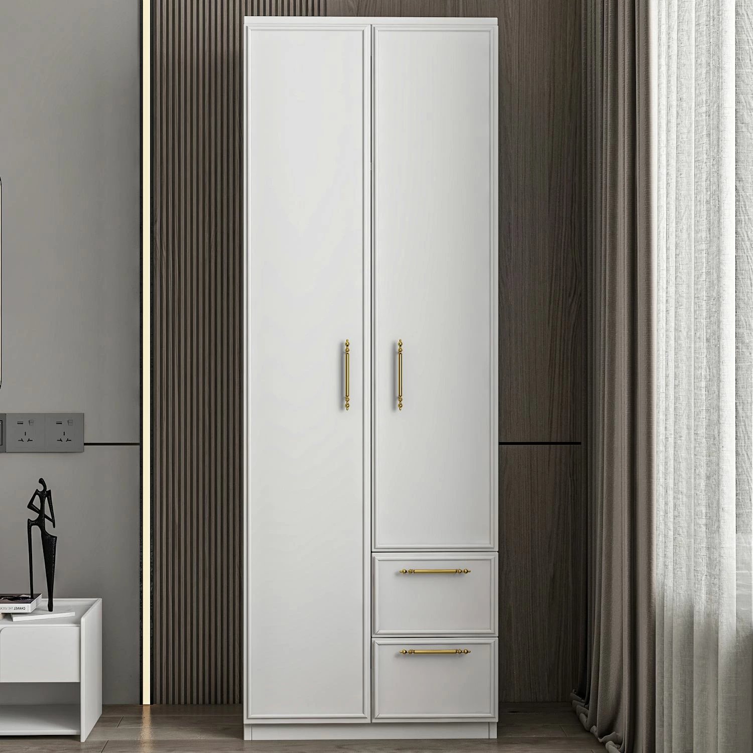 Dollap rrobash Skye Decor, Vespera 2, i bardhë