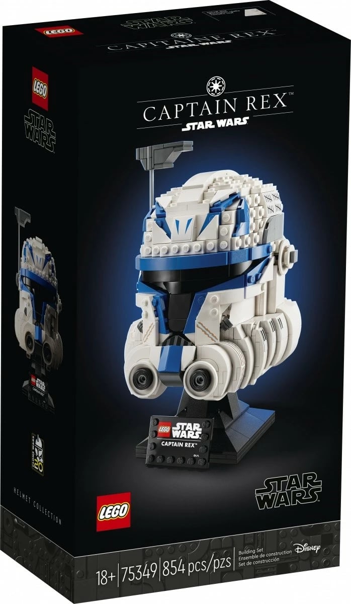 Set ndërtimi LEGO Star Wars Captain Rex Helmet 75349, 854 pjesë, për të rritur