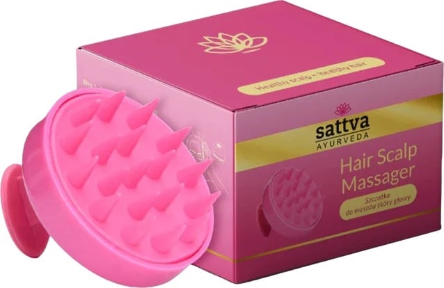 Furçë masazhuese për skalp Sattva për femra rozë, 1 copë