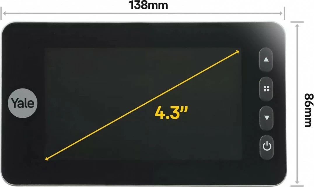 Shikues elektronik dere YALE HOME DDV 5800, 4.3" LCD, kënd 110°, SD 4GB, zi-argjendtë