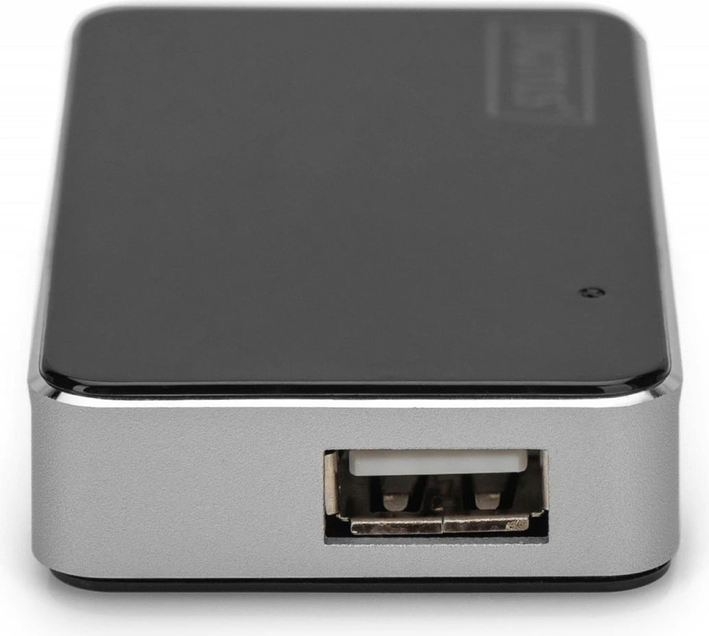 HUB USB Digitus DA-70220, 4 porta, aktiv, zi-argjendtë
