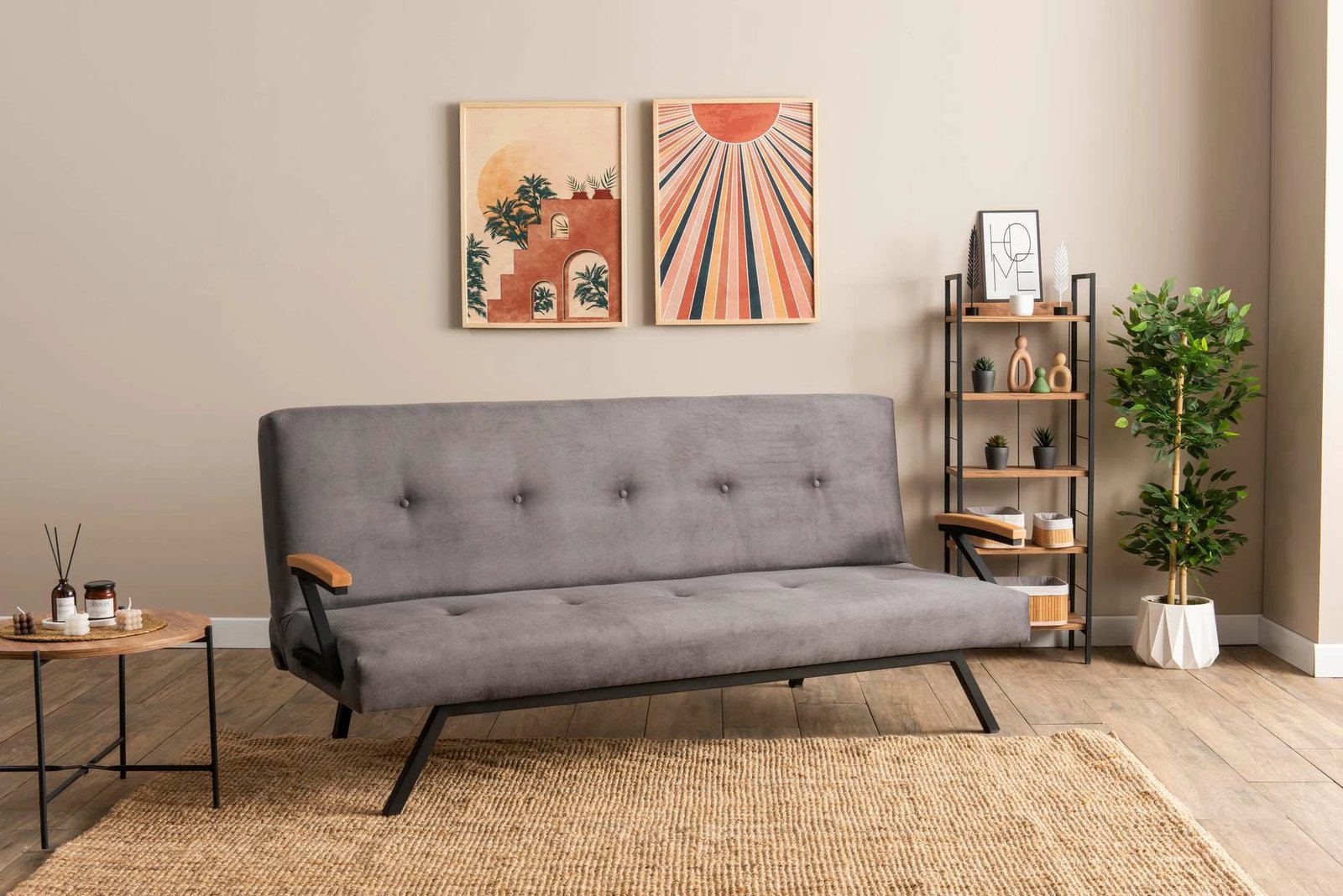 Divan-krevat 3 vende, Atelier del Sofa, Zven, ngjyrë gri