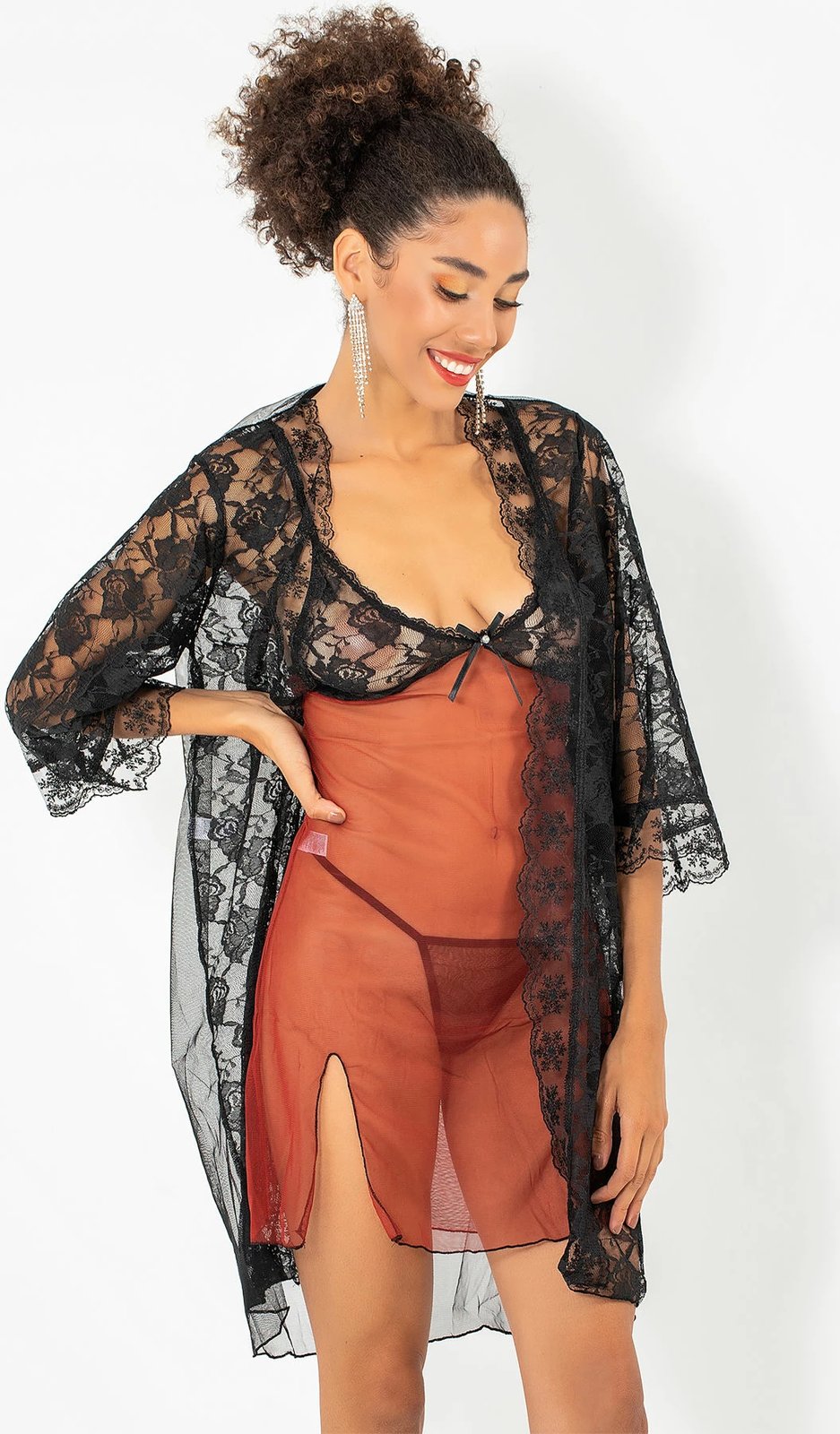 Babydoll Jumeon, ngjyrë e kuqe pllake, 2 copë, 011-008002