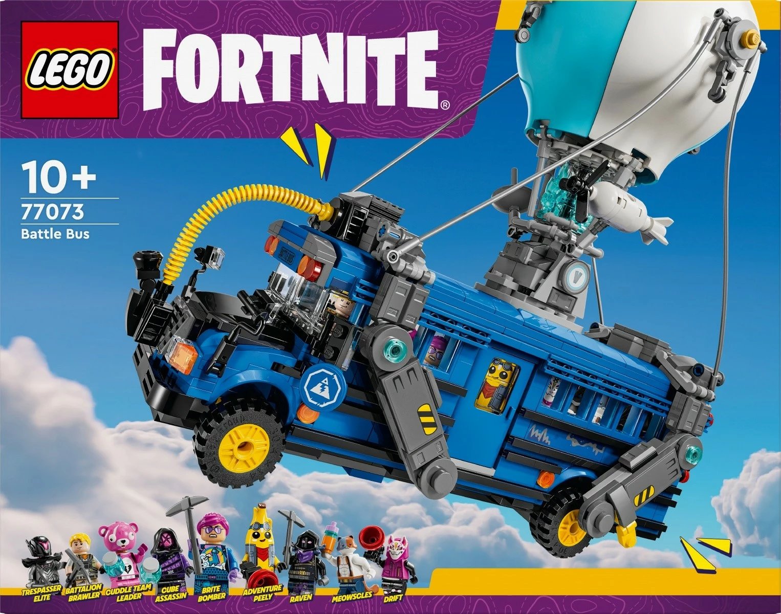 Set LEGO Fortnite Battle Bus 77073, 954 pjesë, me 9 minifigura, Blu
