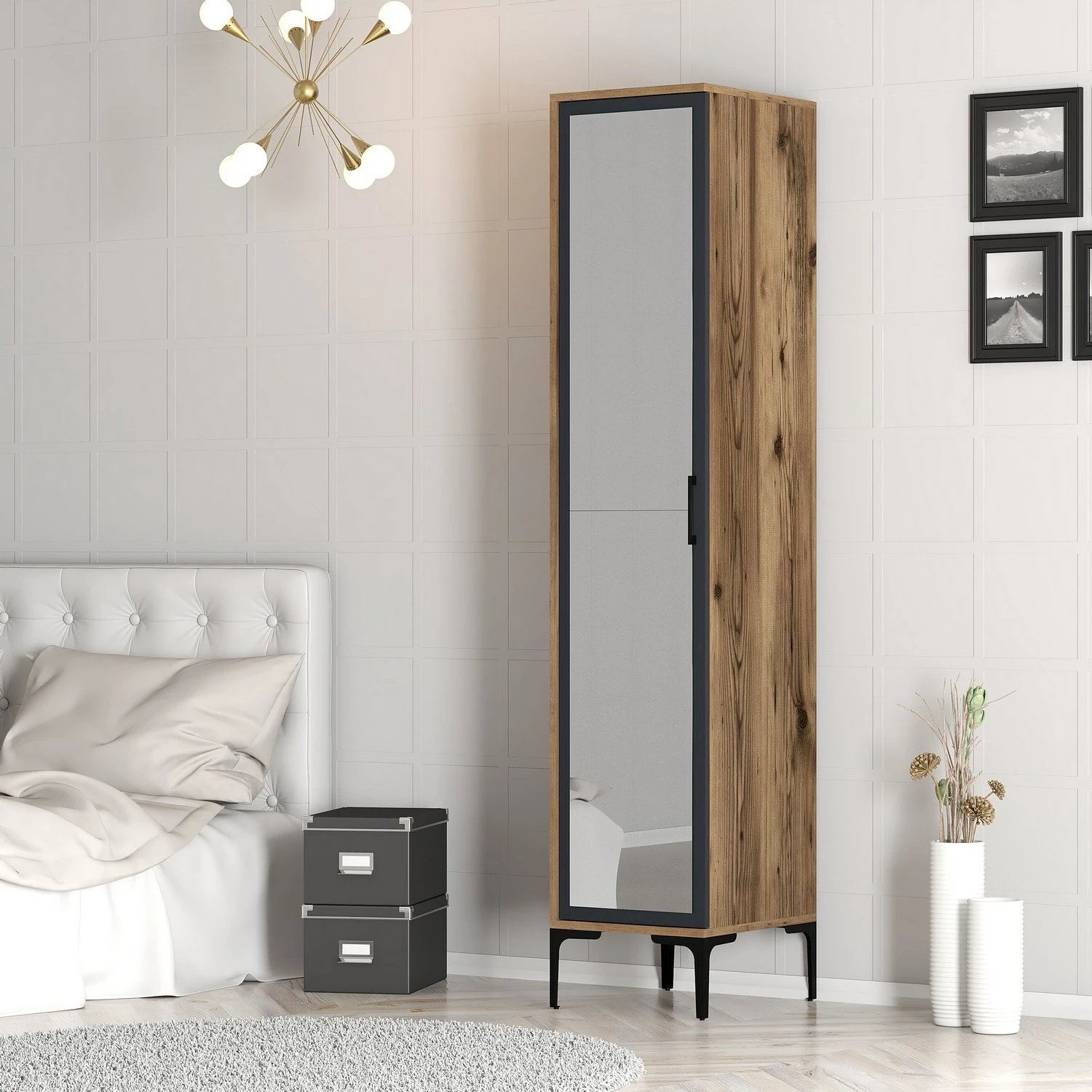 Dollap Hanah Home, Kumsal R, ngjyrë arre dhe antracit