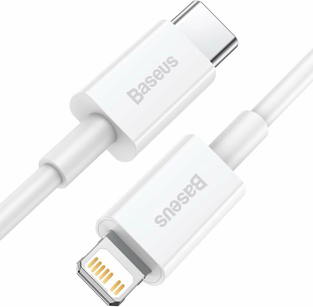Kabllo Baseus Superior Series CATLYS-A02, USB-C në Lightning, 1 m, 20W, e bardhë