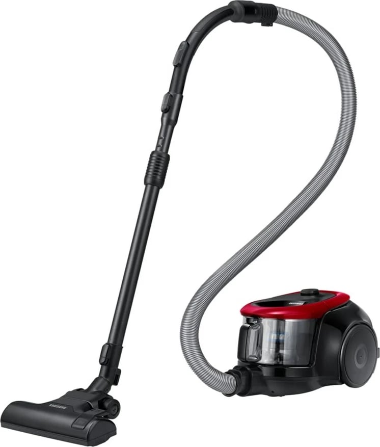 Fshesë me korrent cilindrike Samsung VC07M2110SR/GE, 1.5 L, 700 W, pa qese, e zezë me të kuqe