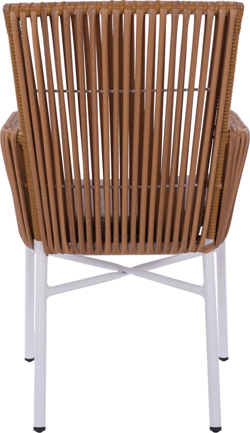 Karrige alumini për kopsht, FH5298.01, e bardhë me jastëk, 57x60x90 cm