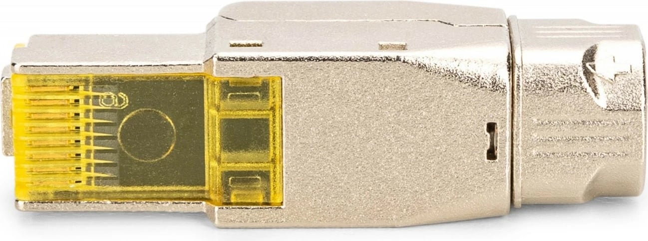 prizë modulare RJ45, Digitus DN-93638, Cat 6A PoE++ 10GbE, STP e blinduar, montim pa vegla me kapak vidash, metal, AWG 22-27