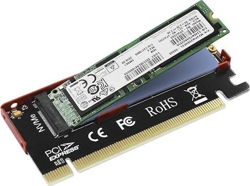Adapter PCIe AXAGON PCEM2-S për SSD NVMe M.2, i zi