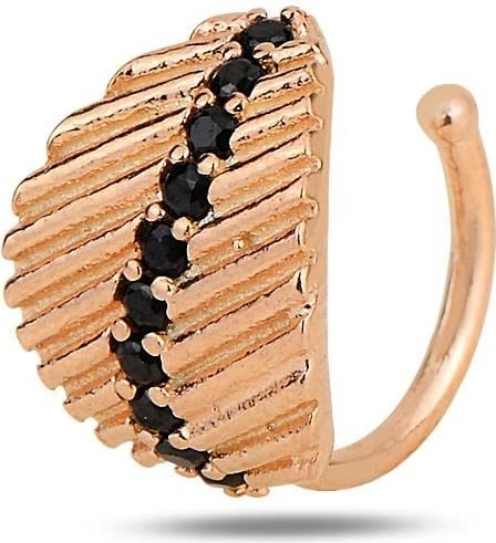 Vathë për kërthizë veshi prej argjendi, ngjyrë rozë e zezë, Jumeon, SGTL11963