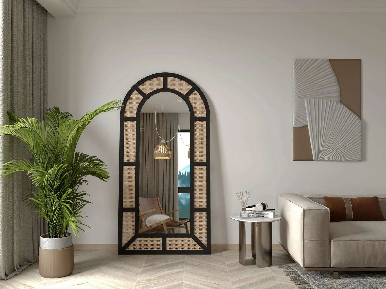 Pasqyrë Cheval, ngjyrë e zezë, Skye Decor Latice, 90x180cm