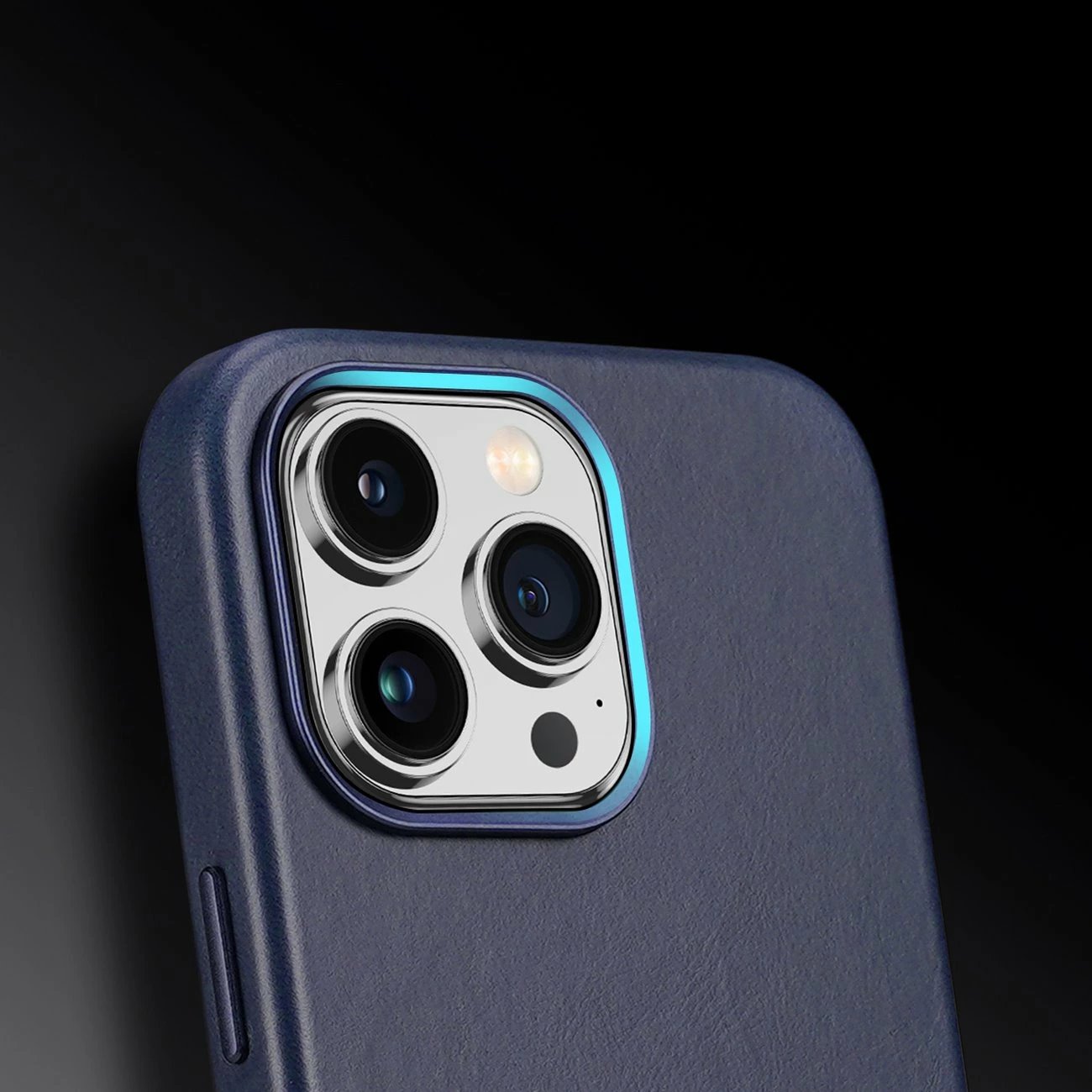 Mbështjellës Dux Ducis Naples për iPhone 14 Pro Max, MagSafe, lëkurë, kaltër