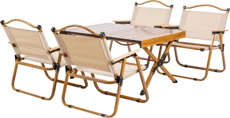 Tavolinë palosëse Mirpol DREVO 90, alumini, me çantë