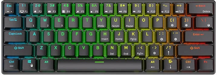 Tastierë mekanike Royal Kludge RK61, RGB, Red Switch, e zezë
