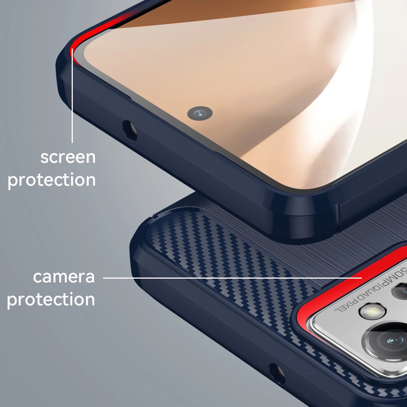 Mbështjellës Hurtel Carbon Case për Xiaomi Poco F4 5G, i zi