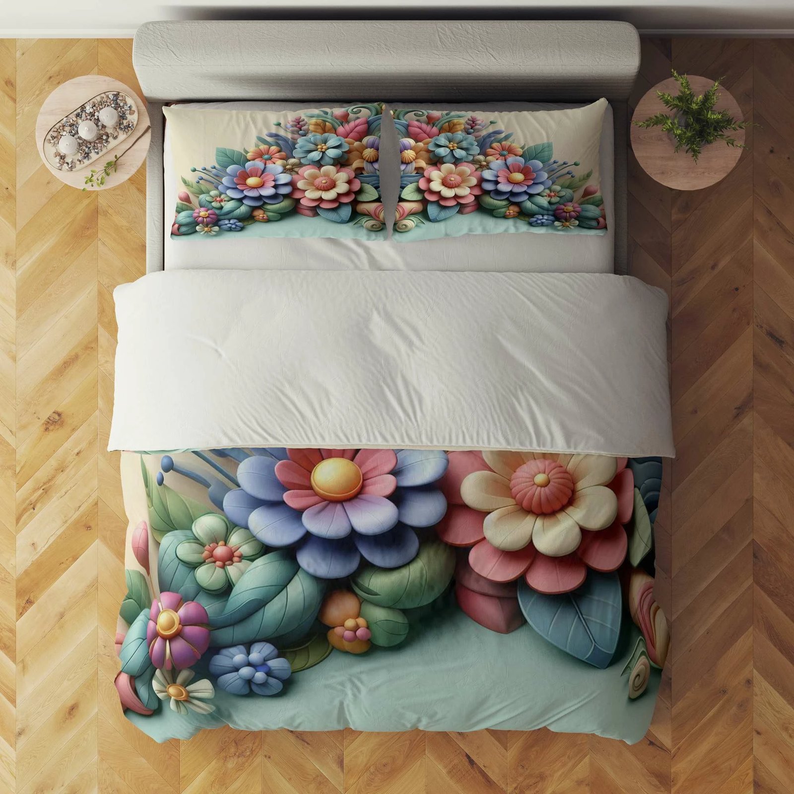 Set mbulesë jorgani për një person, shumëngjyrëshe, L'essentiel, FLW_DVT25-2