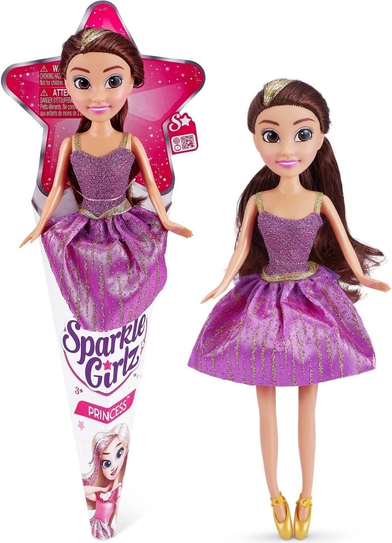 Set kukulla princeshë ZURU Sparkle Girlz, 10.5 inch, 12 copë, shumëngjyrëshe