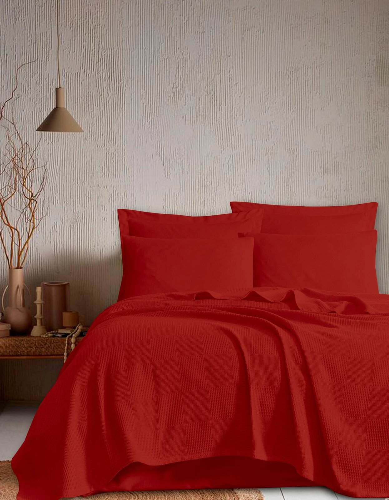 Pike mbulojë për krevat king, ngjyrë e kuqe, L'essentiel, 240x230cm