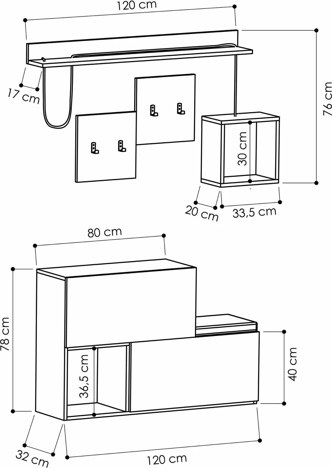 Stendë korridori Skye Decor, Holdon, anthracite, sonomo
