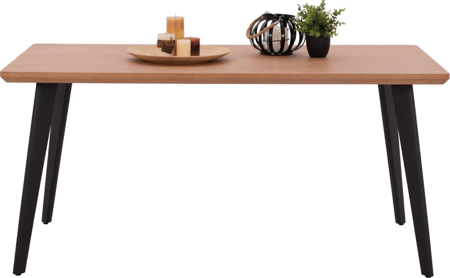 Tavolinë ngrënieje VALEN FH9301.01 MDF sipërfaqe lisi stil rustik 40mm e trashë 160x90x75Hcm