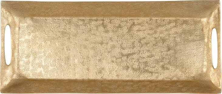 Tabaka dekorative OSCAR, alumin, ngjyrë shampanjë, 54x23x4cm