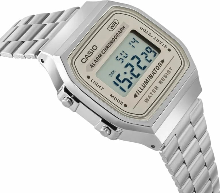 Orë dore për meshkuj CASIO, vintage, argjend