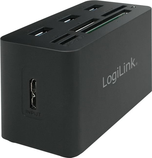 Hub USB 3.0 me lexues kartelash LogiLink CR0042, USB 3.2 Gen 1 (3.1 Gen 1) Type-A, 85 mm, 42 mm, 48 mm