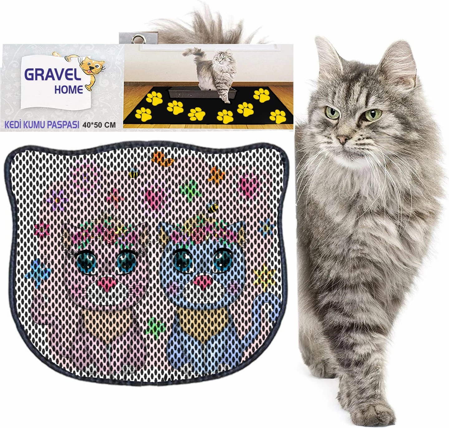 Tapet për rërë maceje, shumëngjyrësh, Kdkafa0199