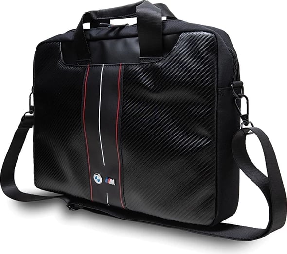 Çantë laptopi BMW Carbon Red Stripes, 16 inç, e zezë