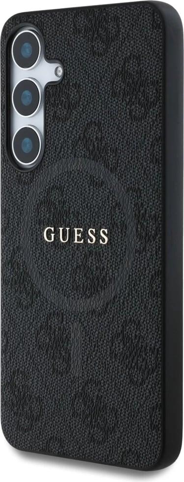 Mbështjellës Guess Leather 4G Colored Ring Classic Logo MagSafe për Samsung Galaxy S25 Plus, i zi Mbështjellës Guess Leather 4G Colored Ring Classic Logo MagSafe për Samsung Galaxy S25 Plus, i zi