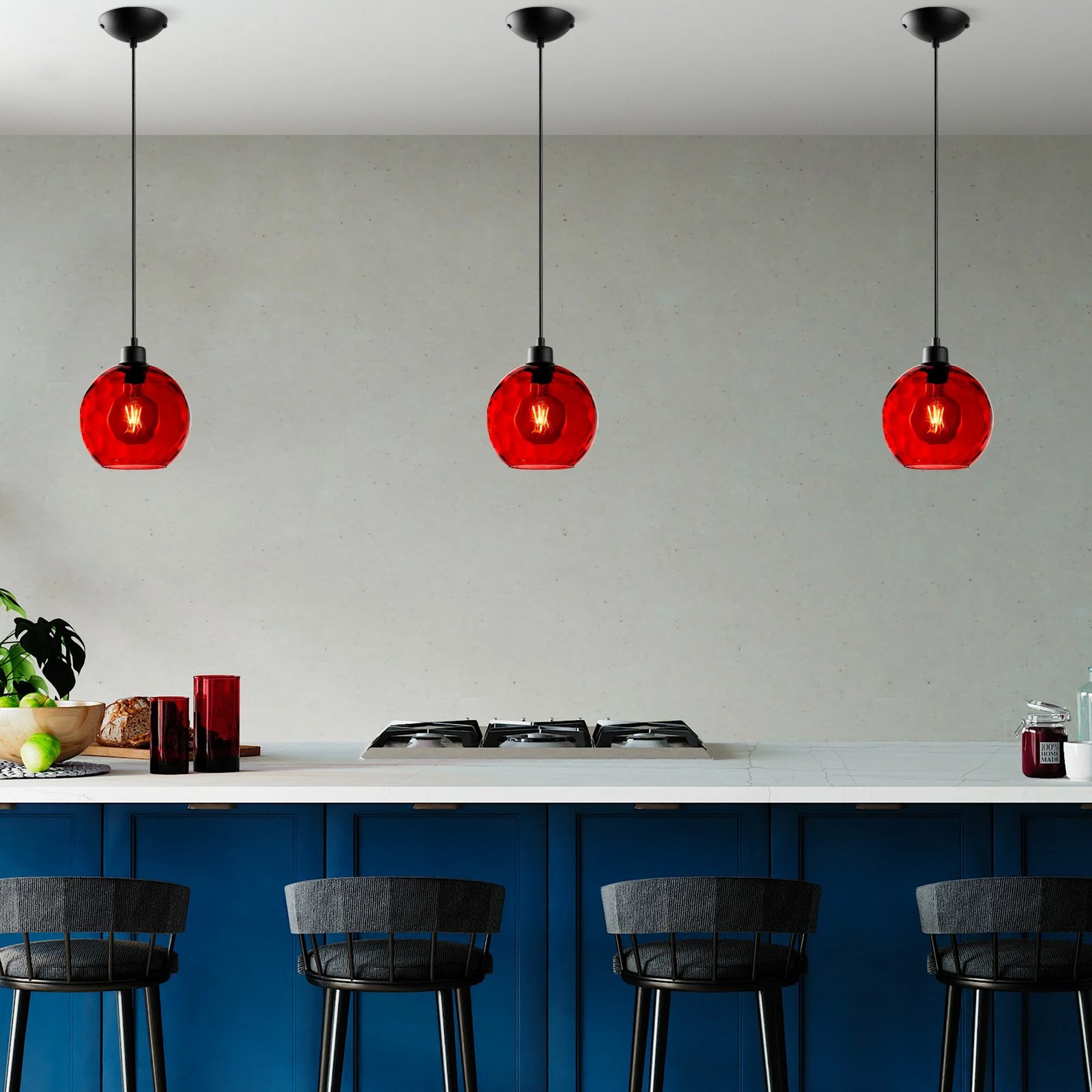 Llambë tavani Opviq Benek, metal i kuq, 20-14301