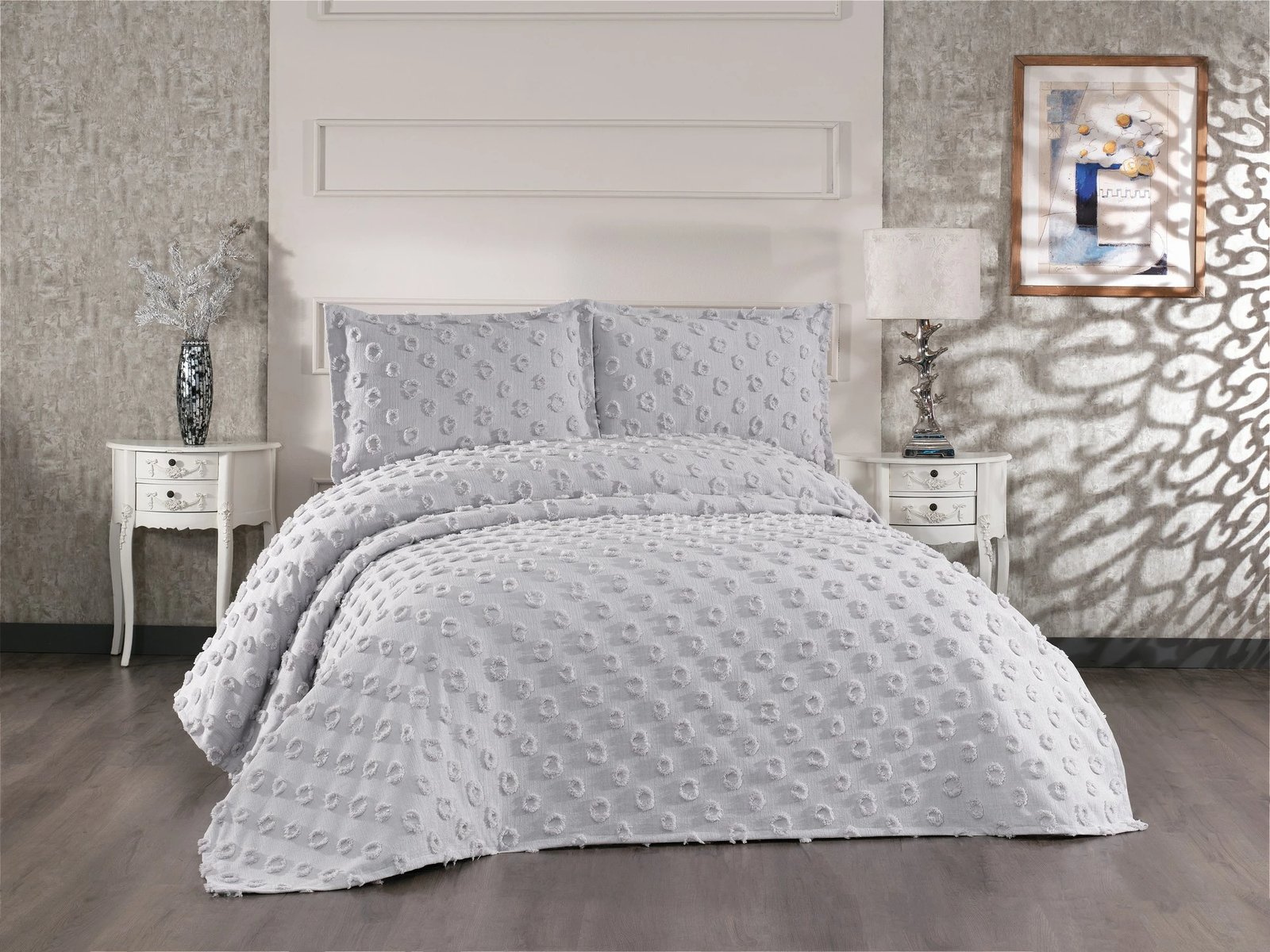 Set mbulesë dysheku dopio, Hayal, ngjyrë gri