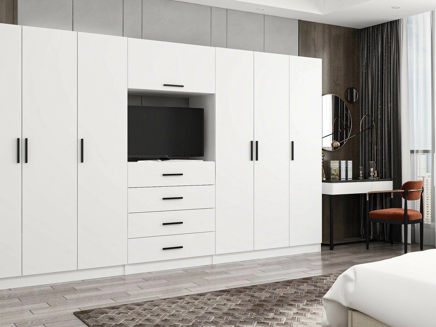 Dollap i madh për rroba, ngjyrë e bardhë, Skye Decor, Minar Kale - 7827