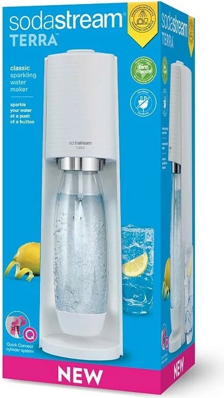 Aparat për gazim uji SodaStream Terra, plastikë, 1 L, 60 L, bardhë