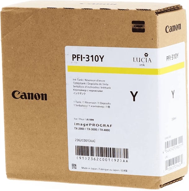 Rezervuar boje, Canon, PFI-310Y 2362C001, 330 ml, Yellow
