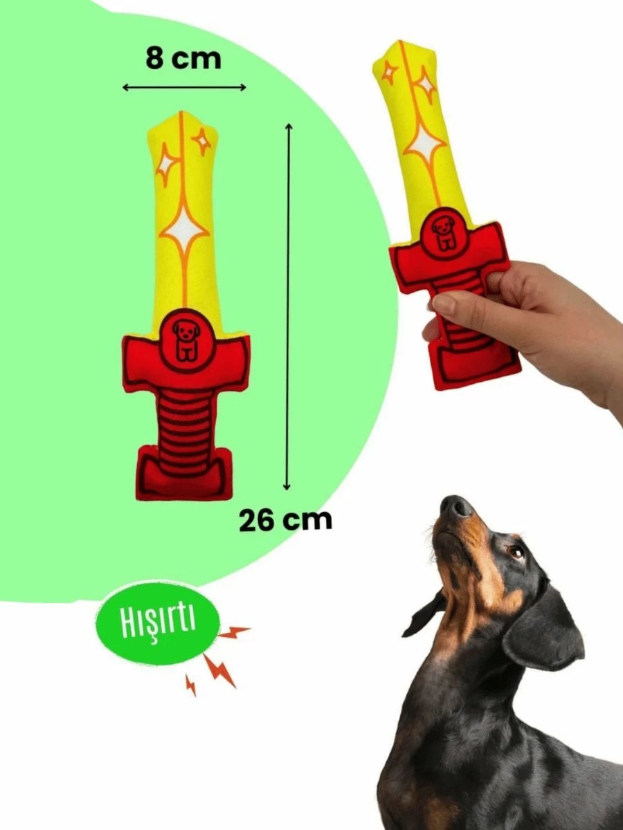 Lodër pelushi për qen, Paws & Whiskers, Havhav 1033, e verdhë dhe e kuqe, 26x8cm