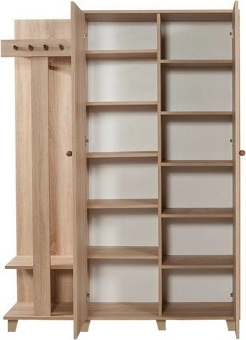 Stendë korridori Garmanto, ngjyrë lisi Sonoma, me rafte dhe varëse, 135-727