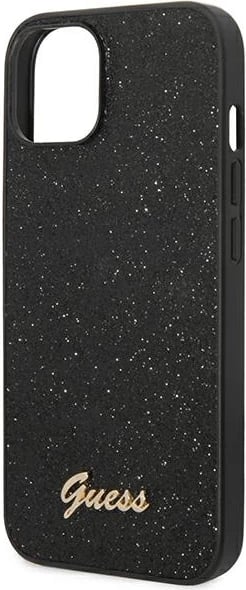 Mbështjellës Guess GUHCP14MHGGSHK për iPhone 14 Plus 6.7", i fortë, Glitter Script, i zi
