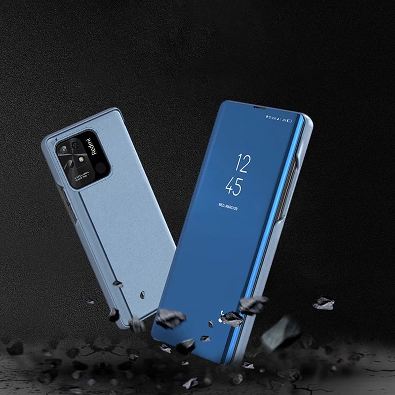 Mbështjellës Hurtel Clear View Case për Xiaomi Redmi 10C, me kapak, e zezë