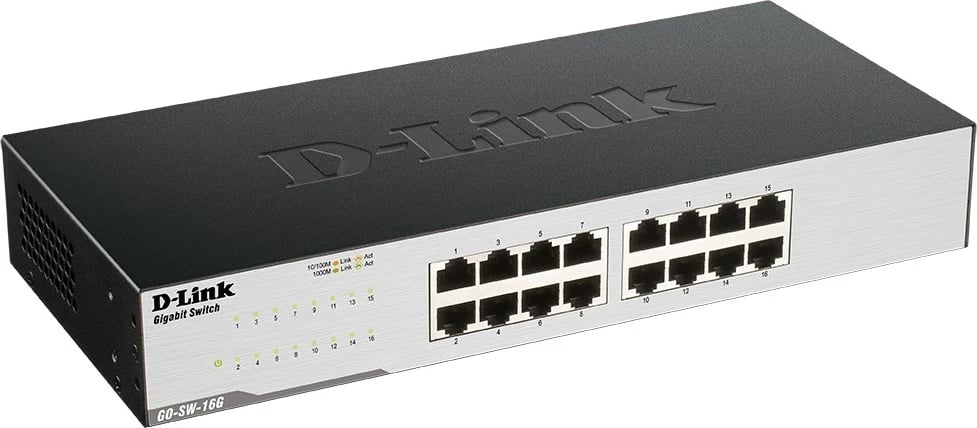 Switch D-Link GO-SW-16G/E, 16 porta, Gigabit, Metalik