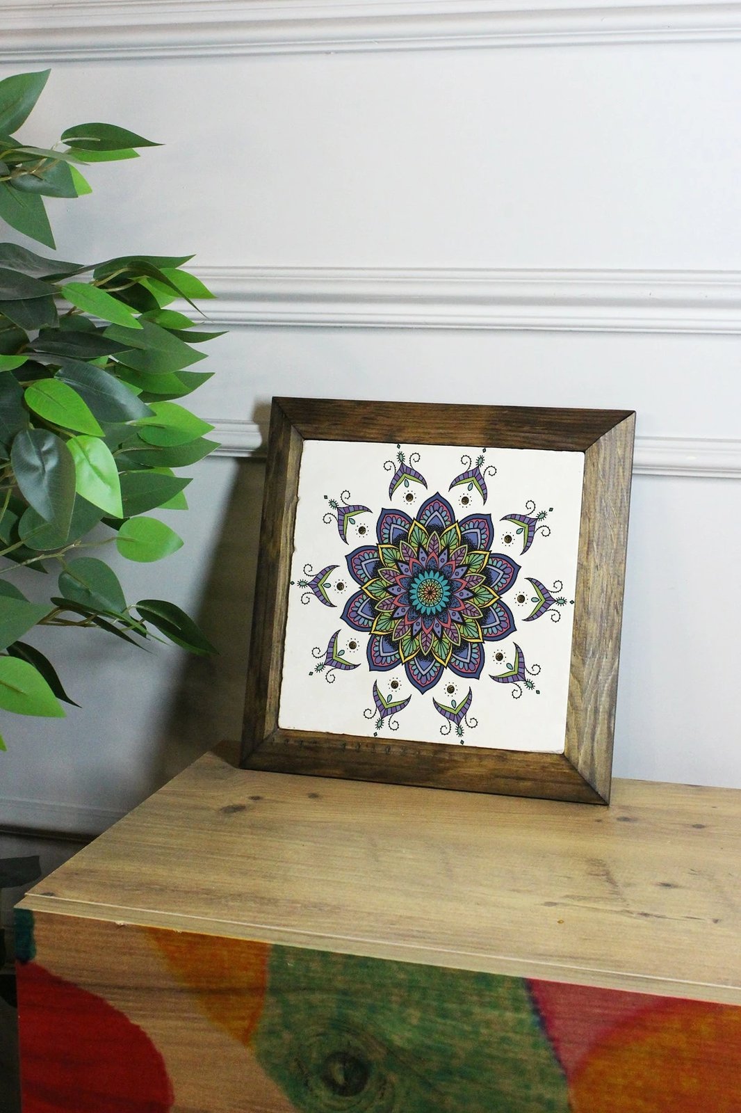 Pikturë dekorative me kornizë, shumëngjyrëshe, Wallity, Ersytastablo31 - 16, 15.5x15.5cm